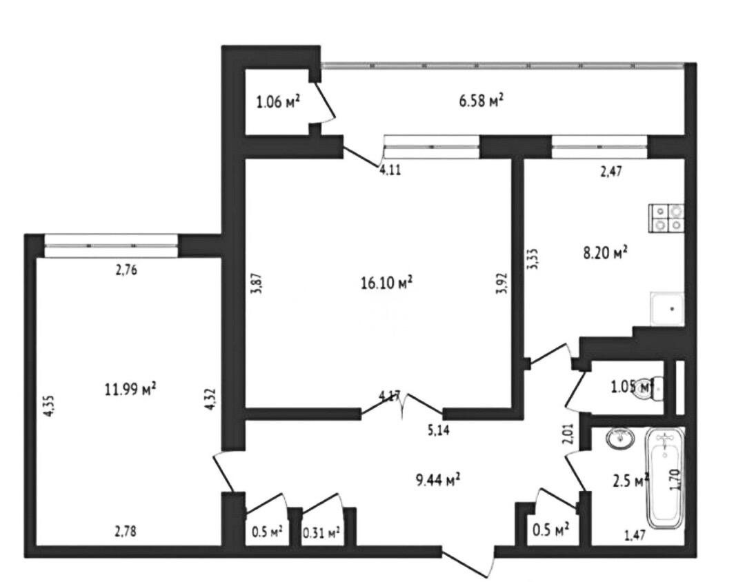 2-пакаёвая кватэра па адрасе Минск, Логойский тракт, д. 21, 2-комн.
