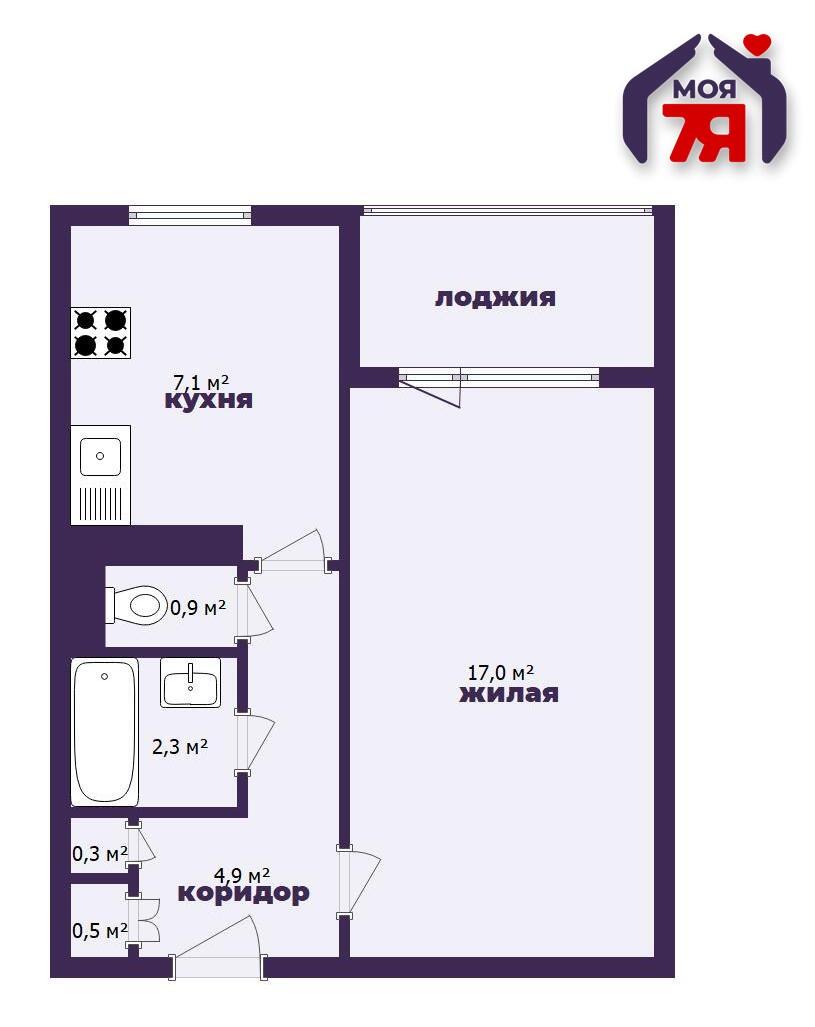 1-пакаёвая кватэра па адрасе Минск, Гамарника ул., д. 20, к. 1, 1-комн.