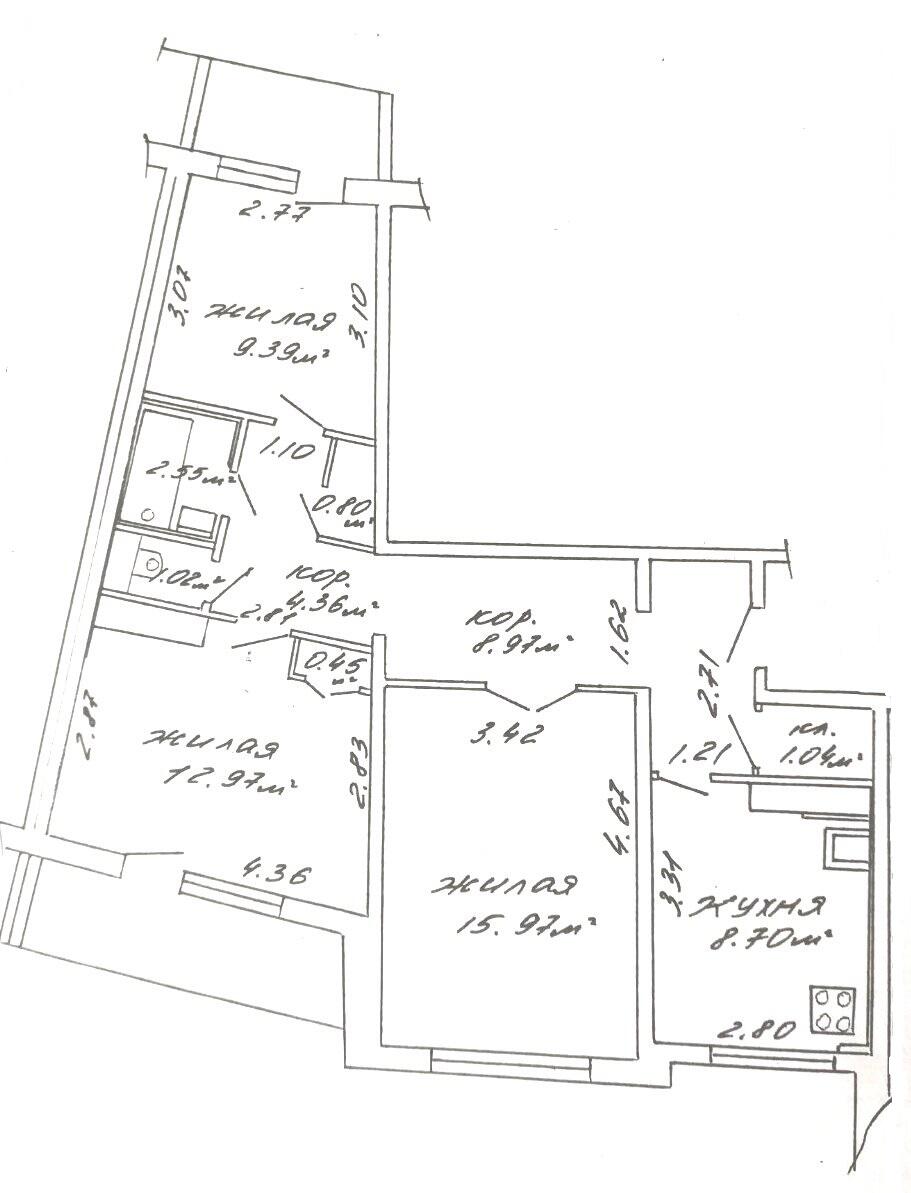 3-комнатная квартира по адресу г. Минск, Заславская ул., д. 25