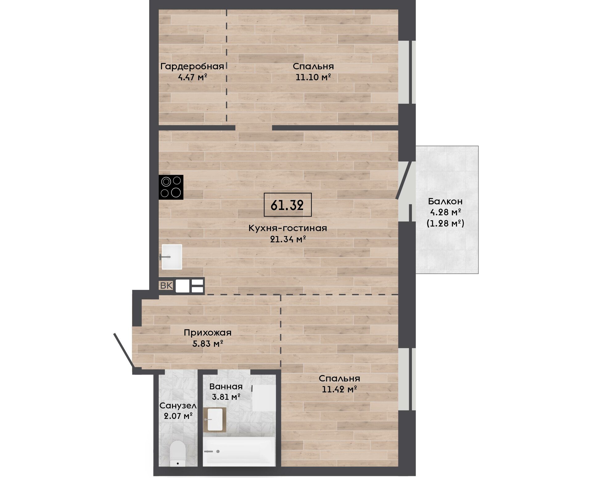 3-комнатная квартира по адресу г. Минск, лавандовая
