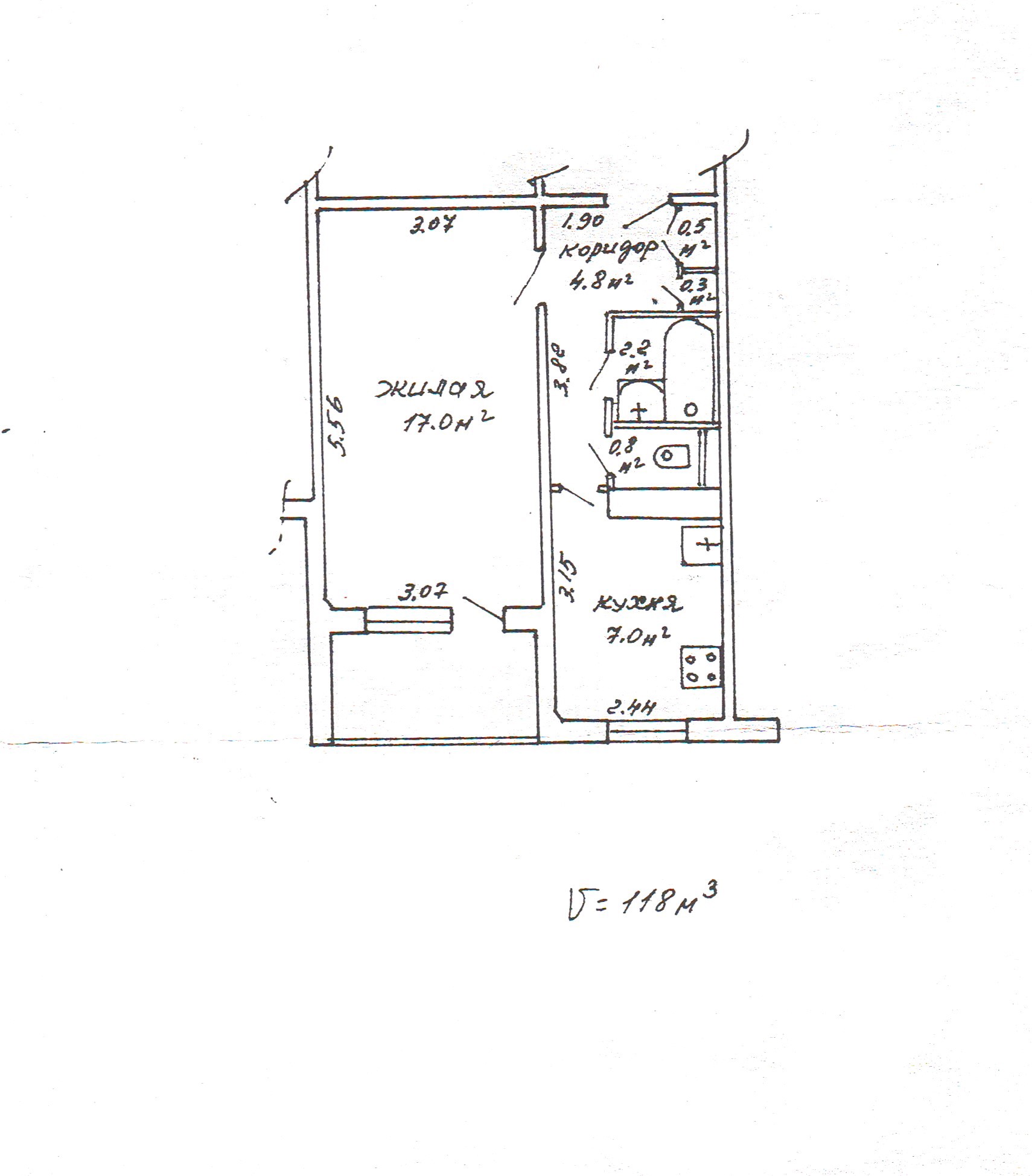 1-комнатная квартира по адресу ул. Герасименко, 20, Минск, Минск
