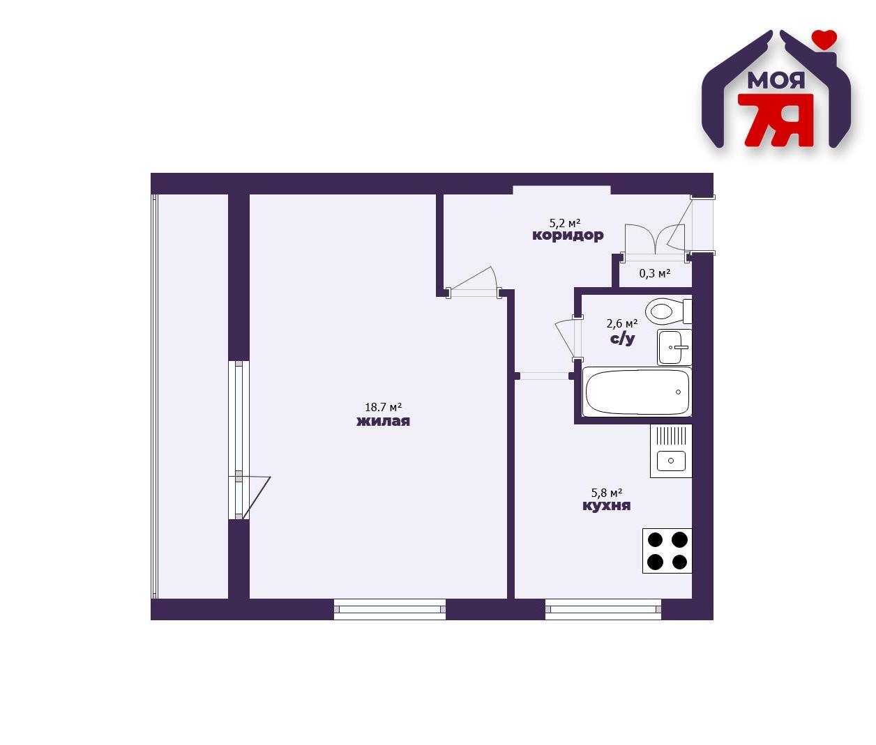 1-комнатная квартира по адресу г. Минск, Рокоссовского просп., д. 144