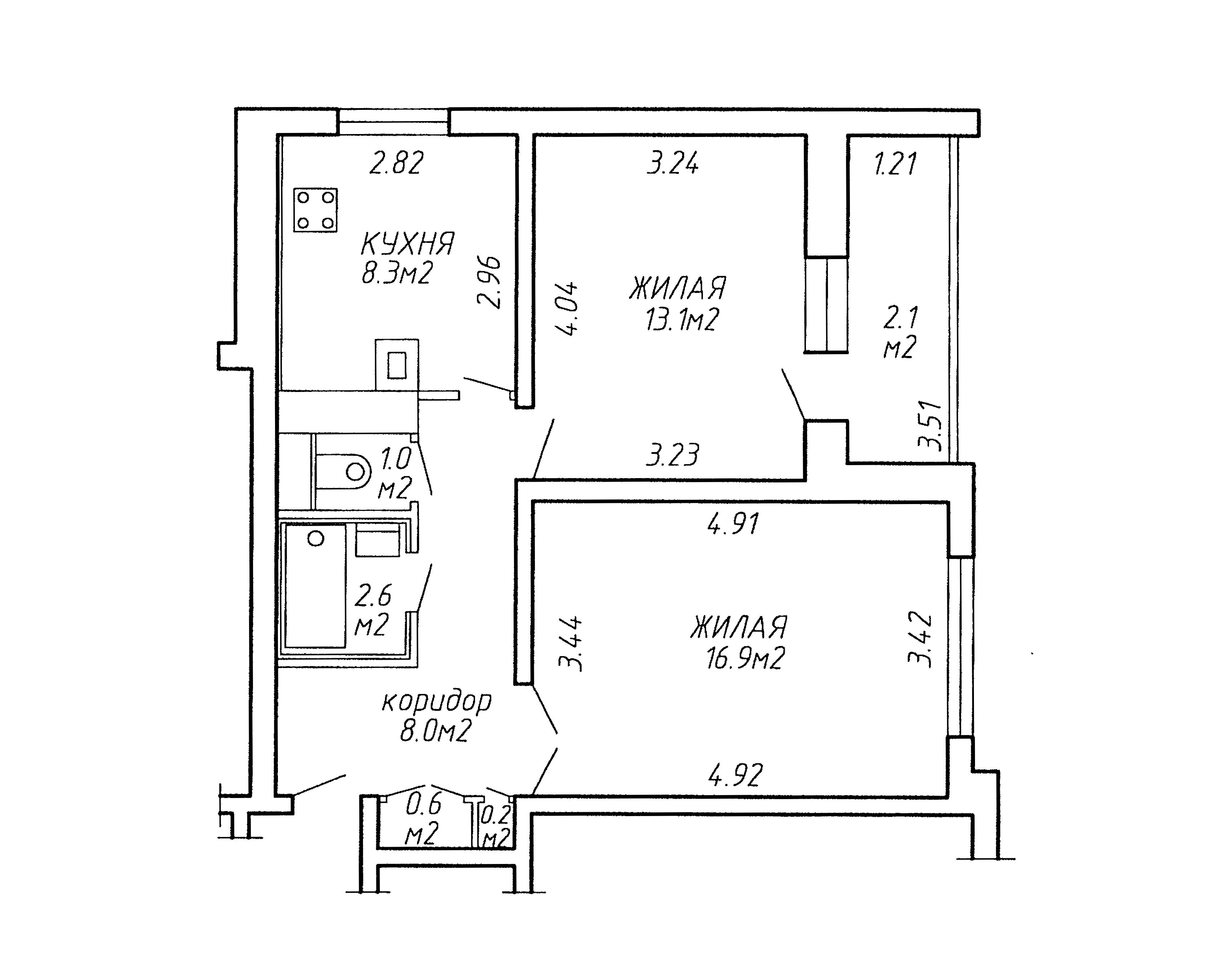 2-комнатная квартира по адресу г. Минск, Сурганова ул., д. 52