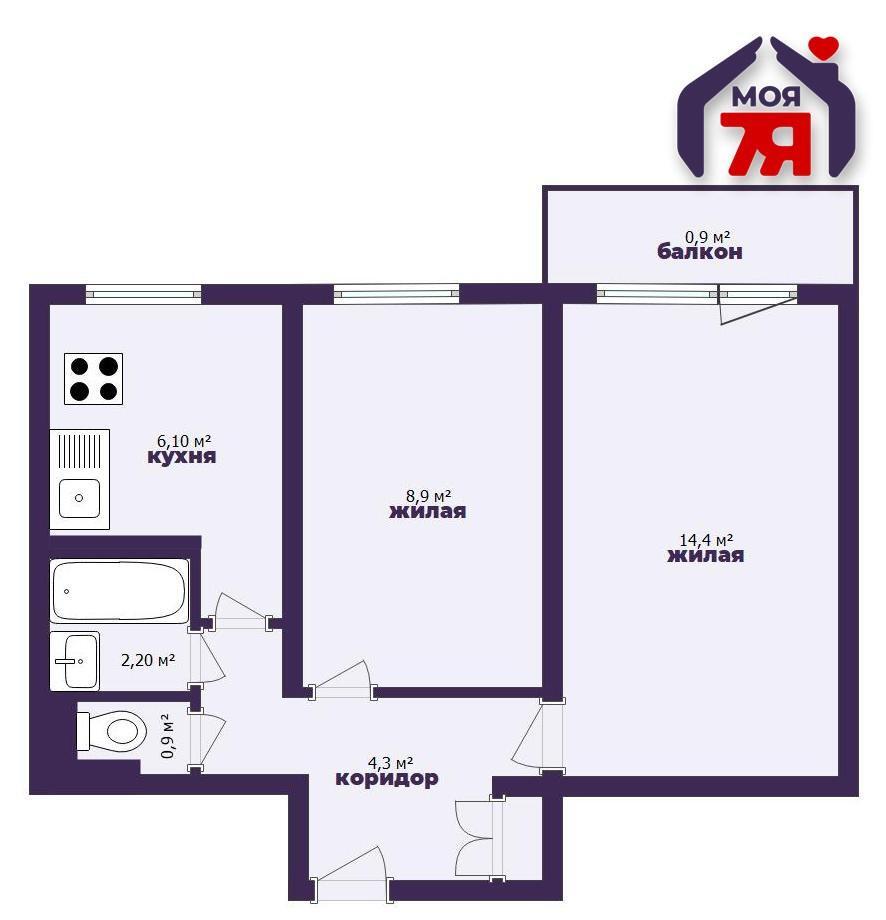 2-комнатная квартира по адресу г. Солигорск, Набережная ул., д. 17