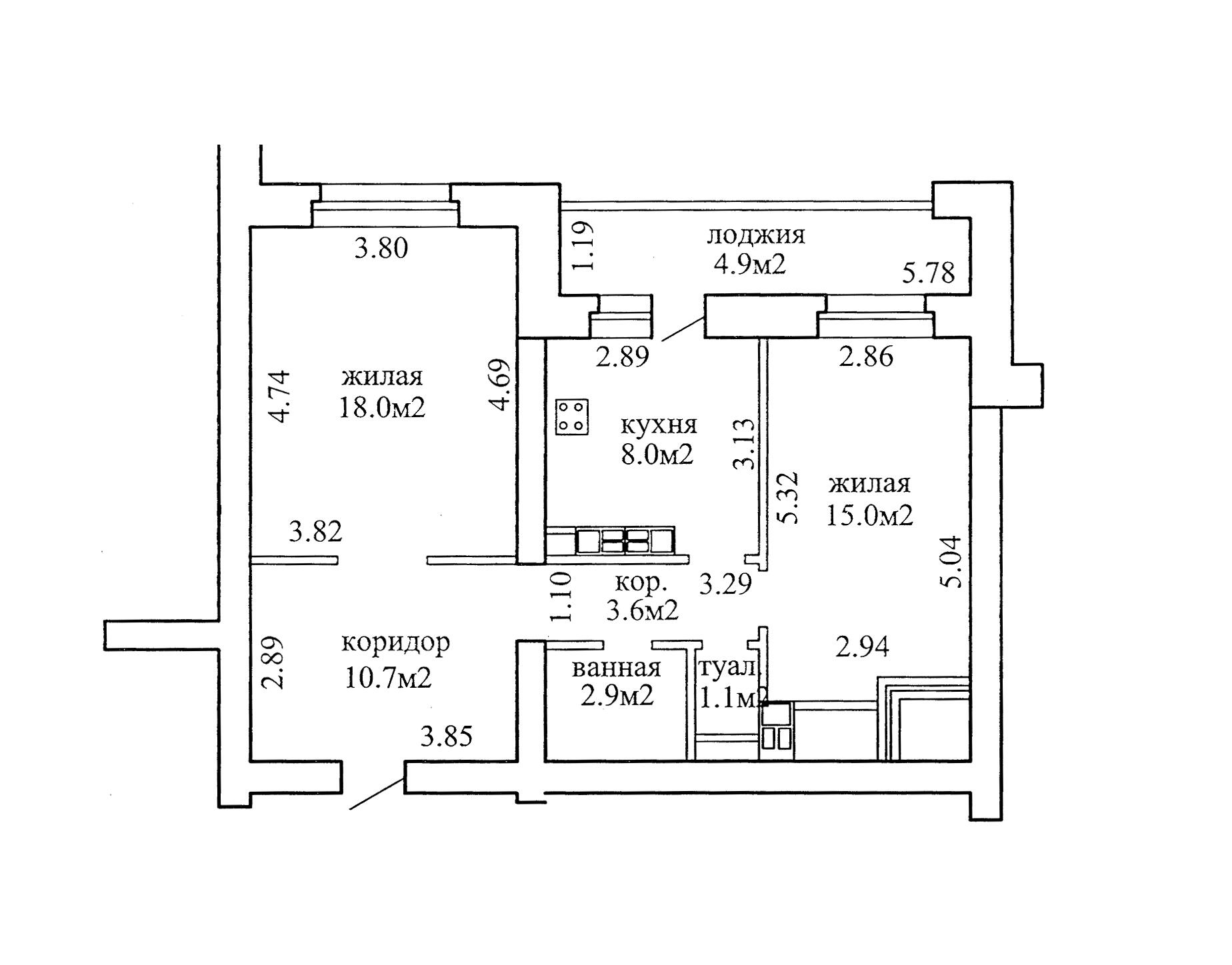 2-пакаёвая кватэра па адрасе г. Минск, Логойский тракт, д. 15, к. 3