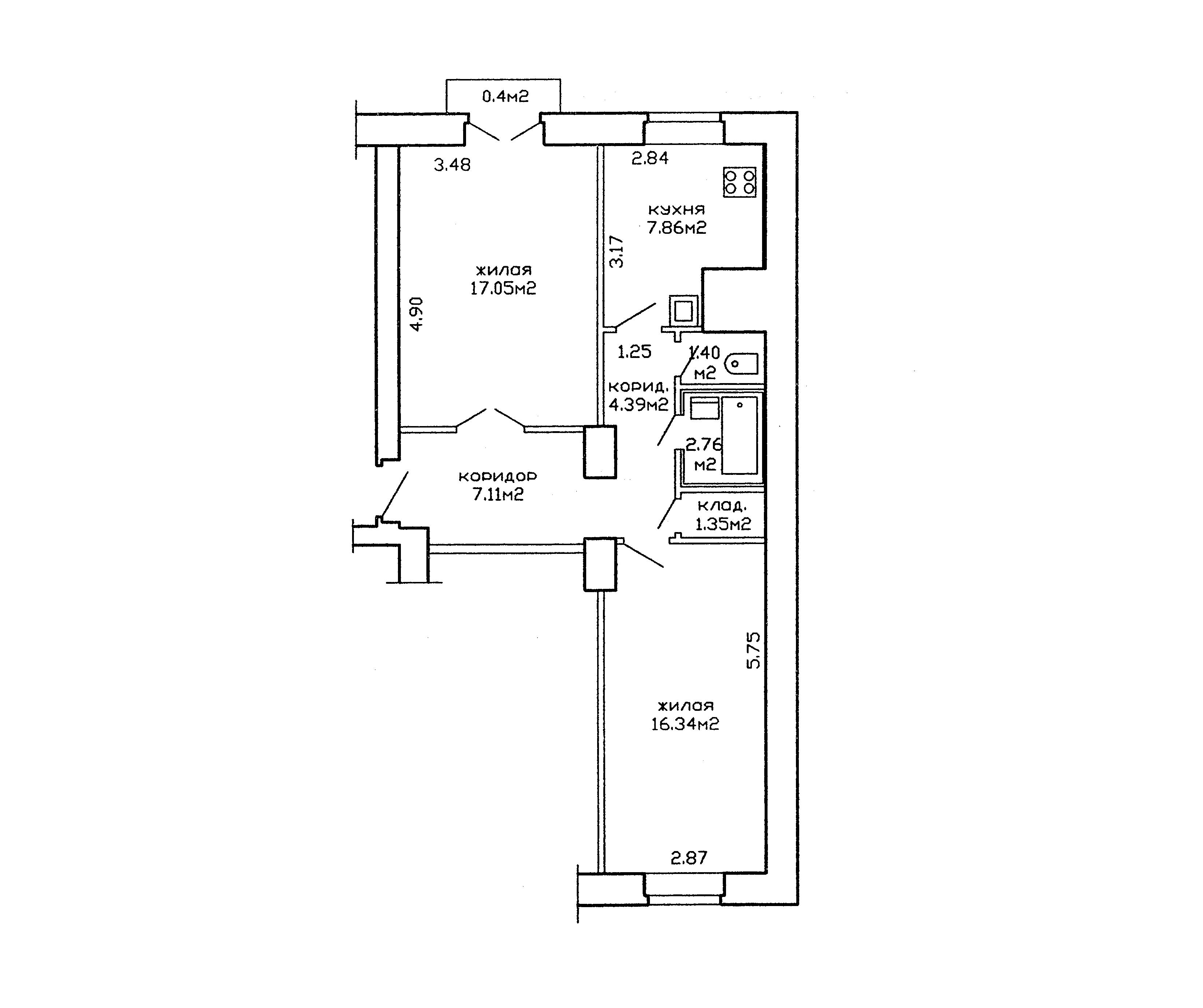 2-комнатная квартира по адресу г. Минск, Независимости просп., д. 46