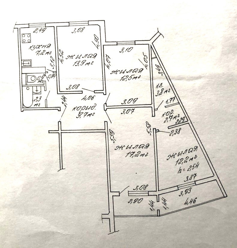 4-пакаёвая кватэра па адрасе ул. Космонавтов, 48, Минск, Минск