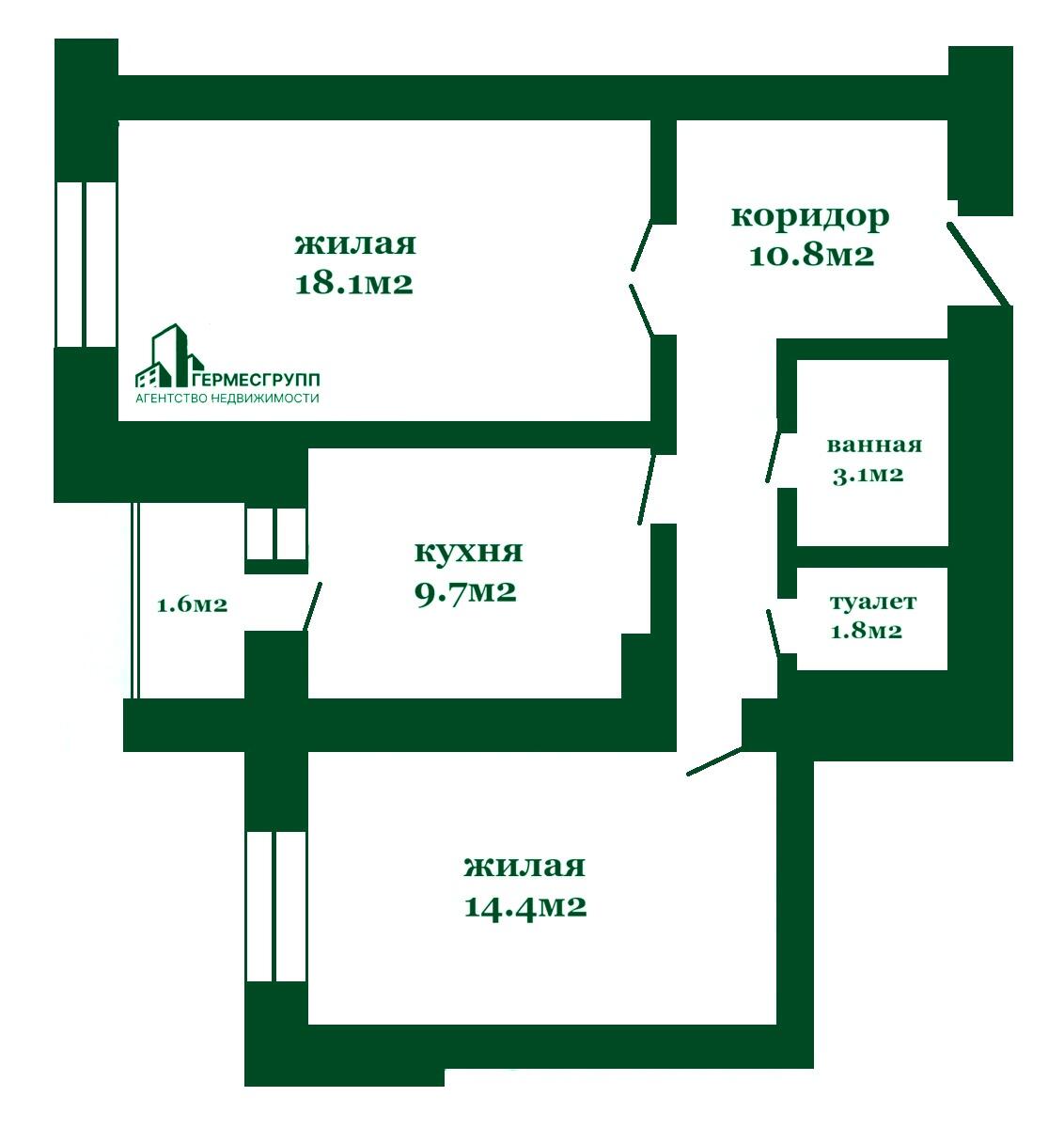 2-пакаёвая кватэра па адрасе г. Лида, Гастелло ул., д. 65