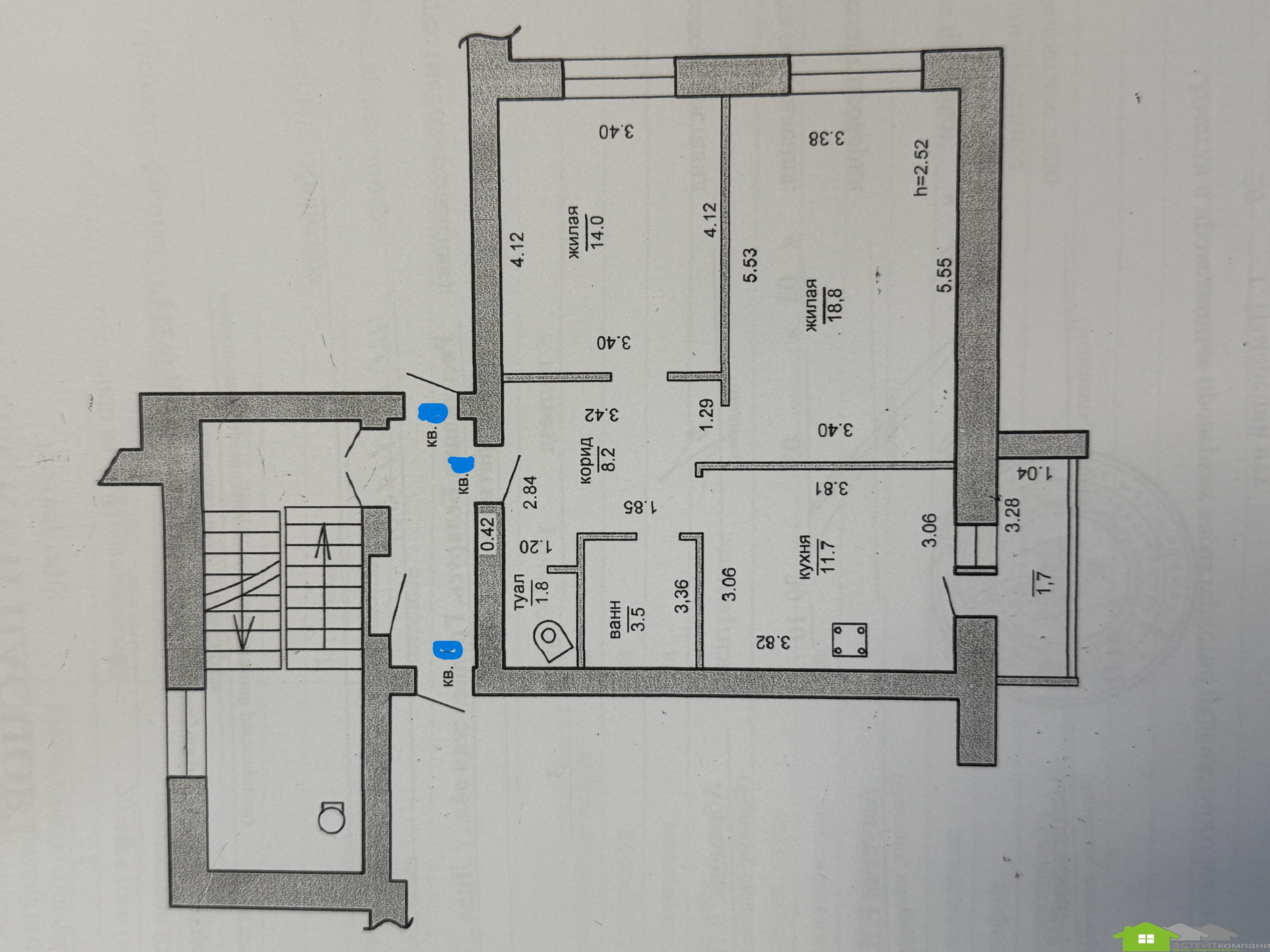 2-комнатная квартира по адресу г. Лида, Кооперативная ул., д. 38