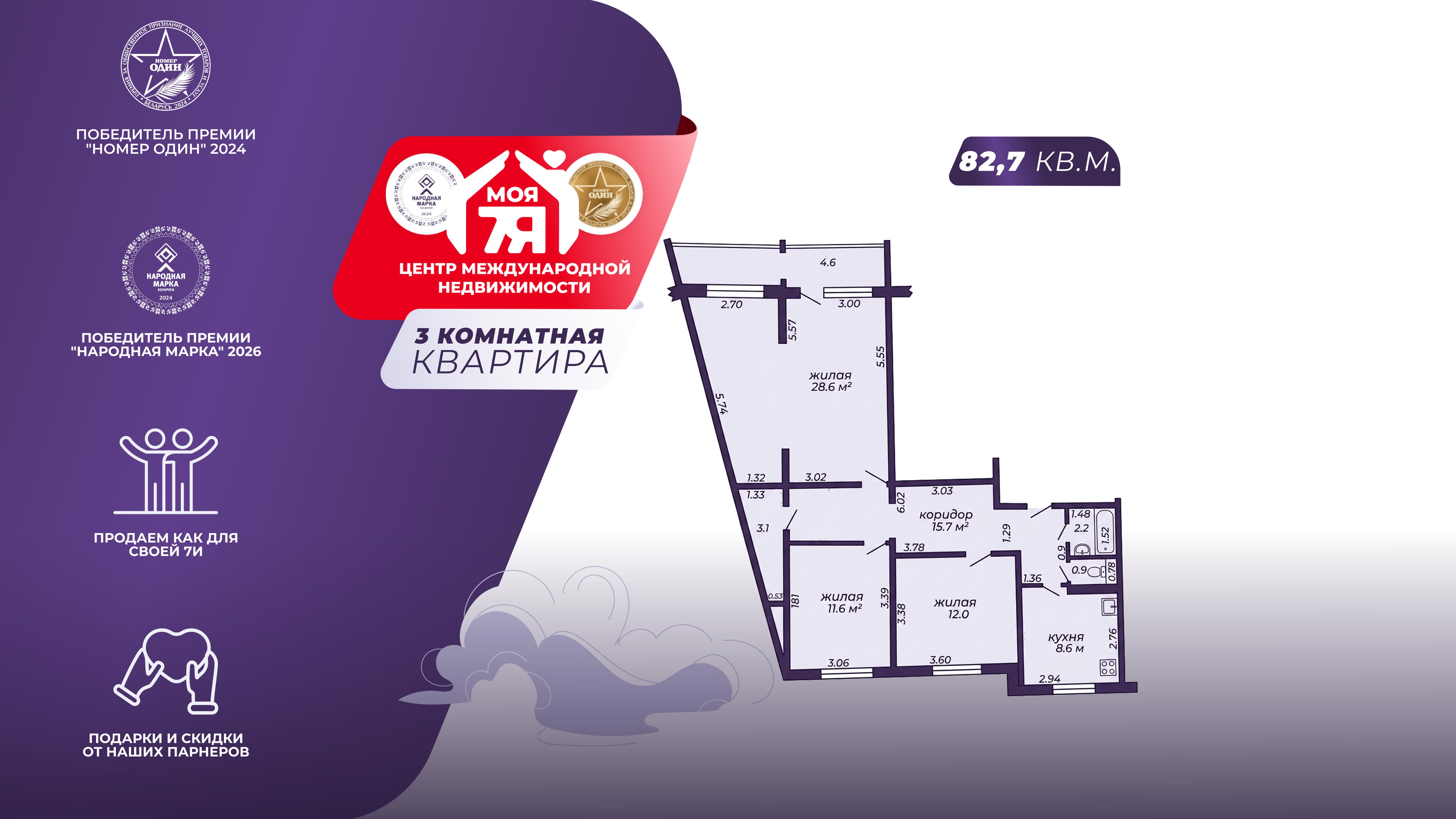 3-пакаёвая кватэра па адрасе г. Солигорск, Железнодорожная ул., д. 28