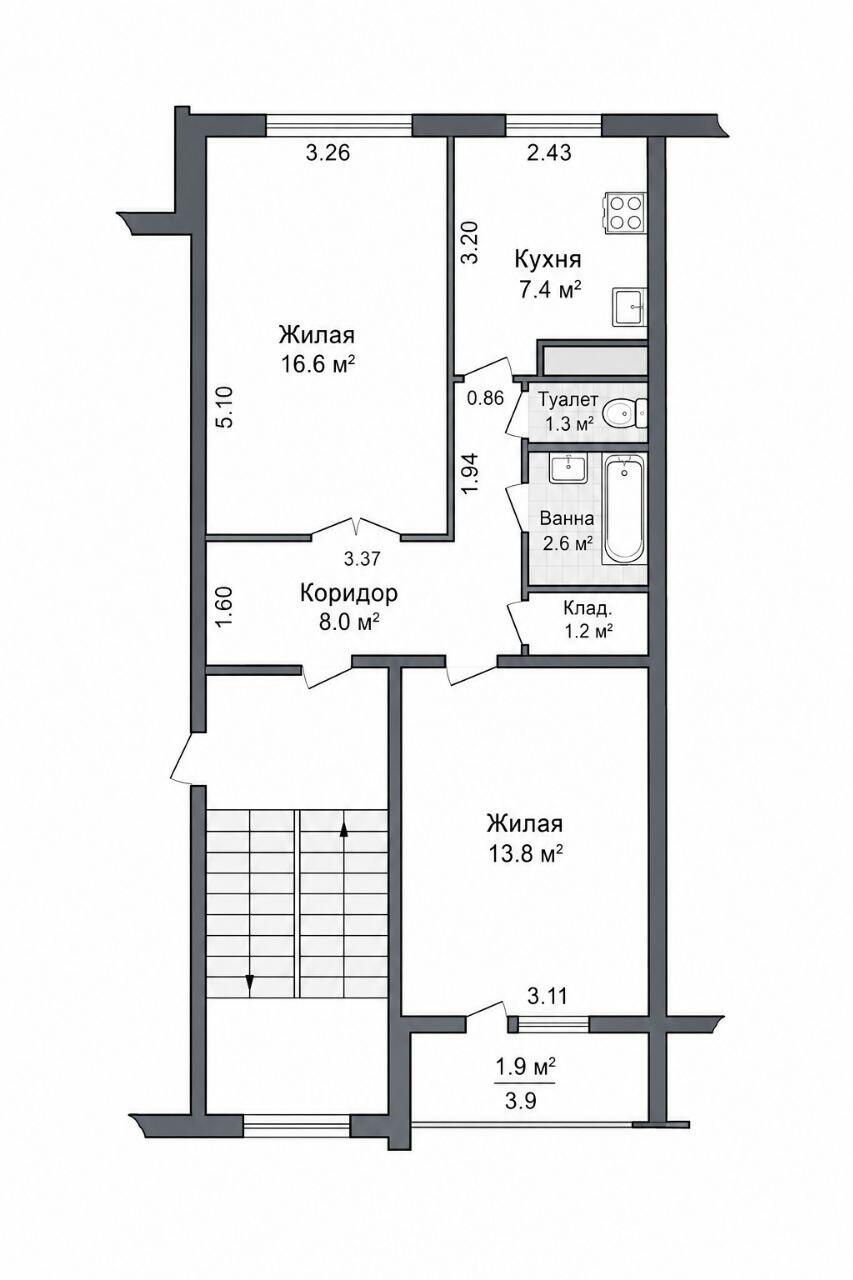 2-пакаёвая кватэра па адрасе г. Лида, Рыбиновского ул., д. 34