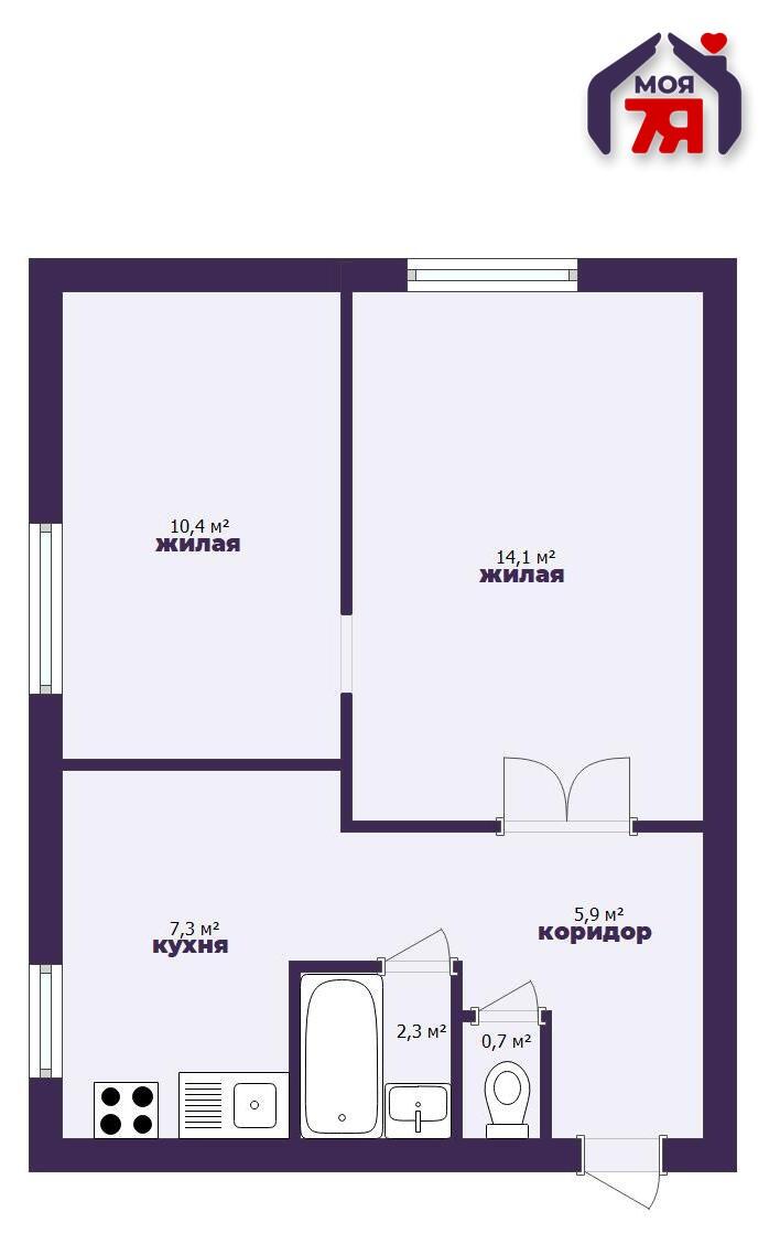 2-комнатная квартира по адресу аг. Лошница, Мичурина ул., д. 3