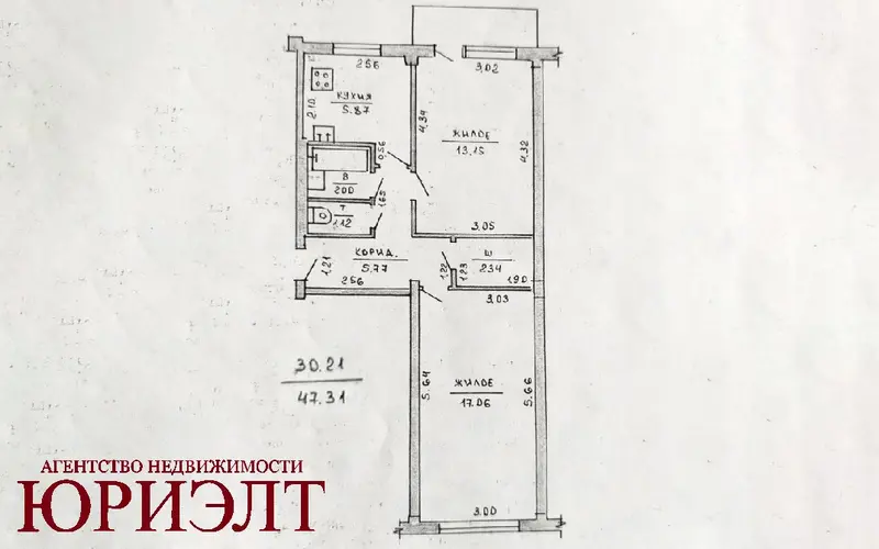 2-комнатная квартира по адресу ул. Чкалова, 11к9, Витебск, Витебская область