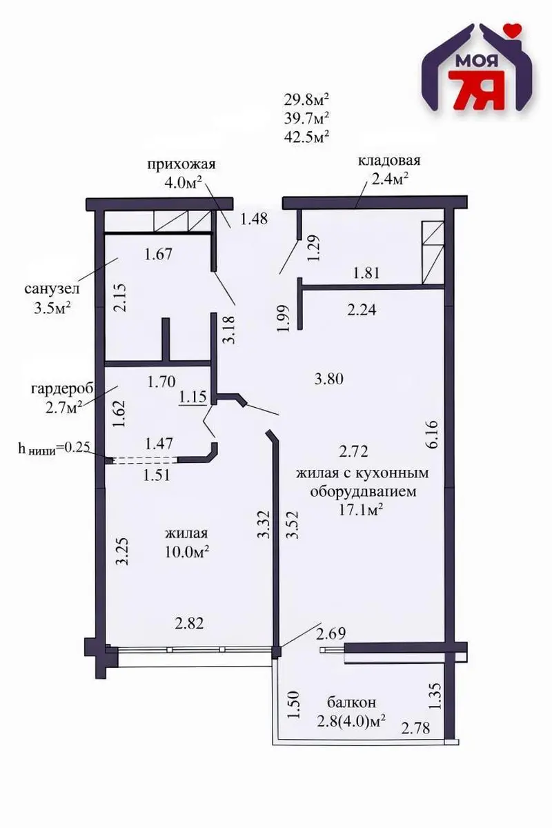  2-комнатная квартира в Минске на улице Братская 1