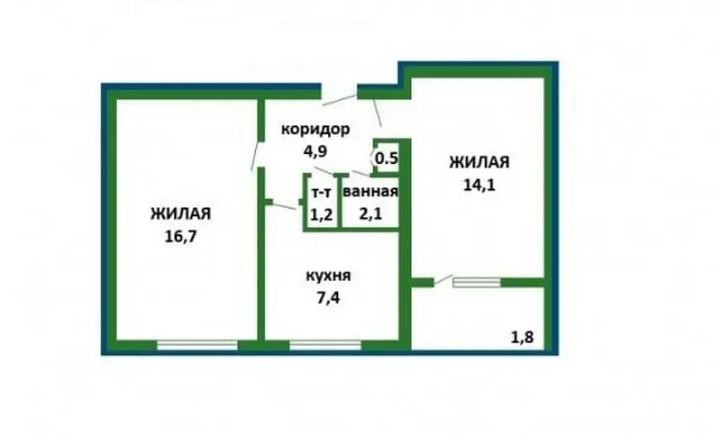 2-комнатная квартира по адресу пр. Пушкина, 36, Минск, Минск