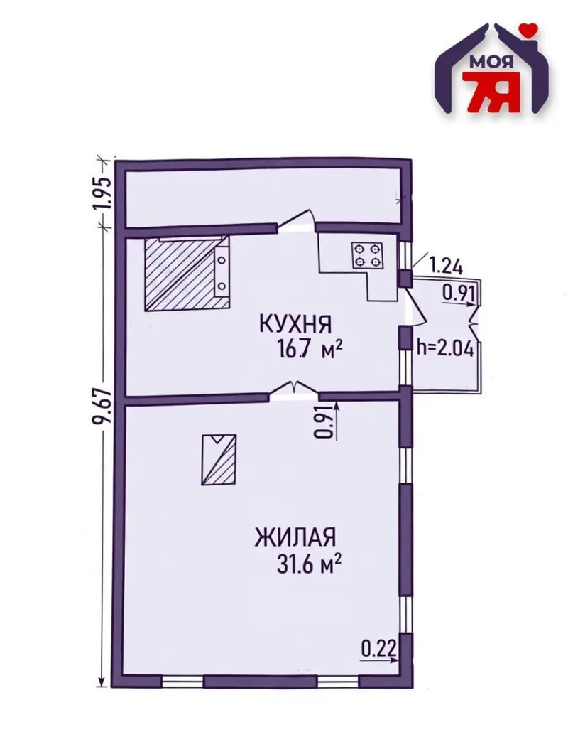  м² и участком соток