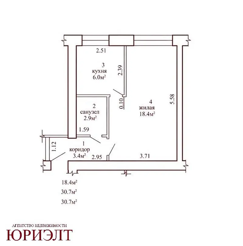 1-комнатная квартира, ул. Брикета, 3, Фрунзенский район, Минск