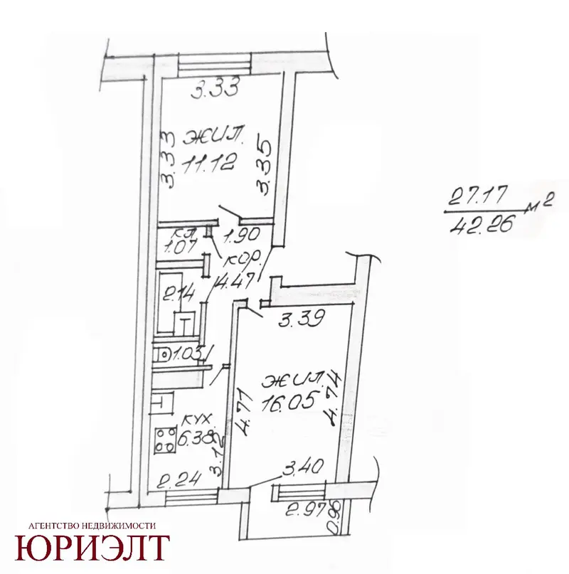 2-комнатная квартира, ул. Михася Лынькова, 63, Даманский, Бобруйск